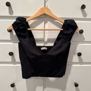 Black, Abercrombie & Fitch cropped tank top.